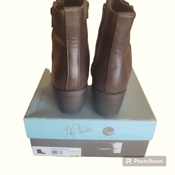 Life Stride Women's Ankle Boots Size 9.5 M "Watchful" Dark Brown Lined Comfy NWT - Picture 7 of 12